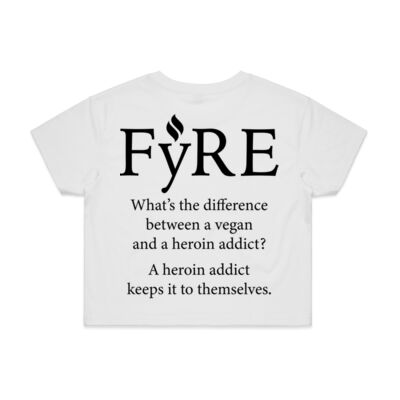 Heroin Women's Crop Tee - White Thumbnail