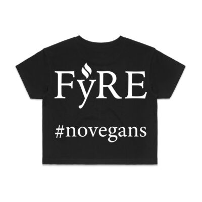 #novegans Women's Crop Tee - Black Thumbnail