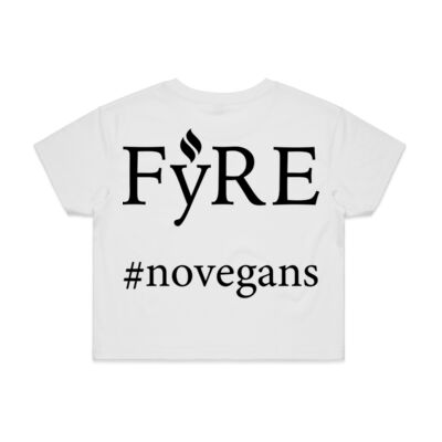 #novegans Women's Crop Tee - White Thumbnail