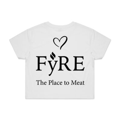 The Place To Meat Women's Crop Tee - White Thumbnail