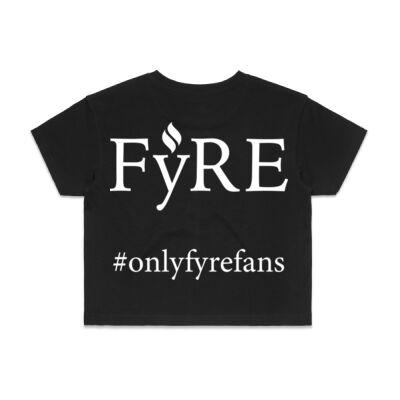 #onlyfyrefans Women's Crop Tee - Black Thumbnail