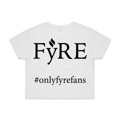 #onlyfyrefans Women's Crop Tee - White Thumbnail